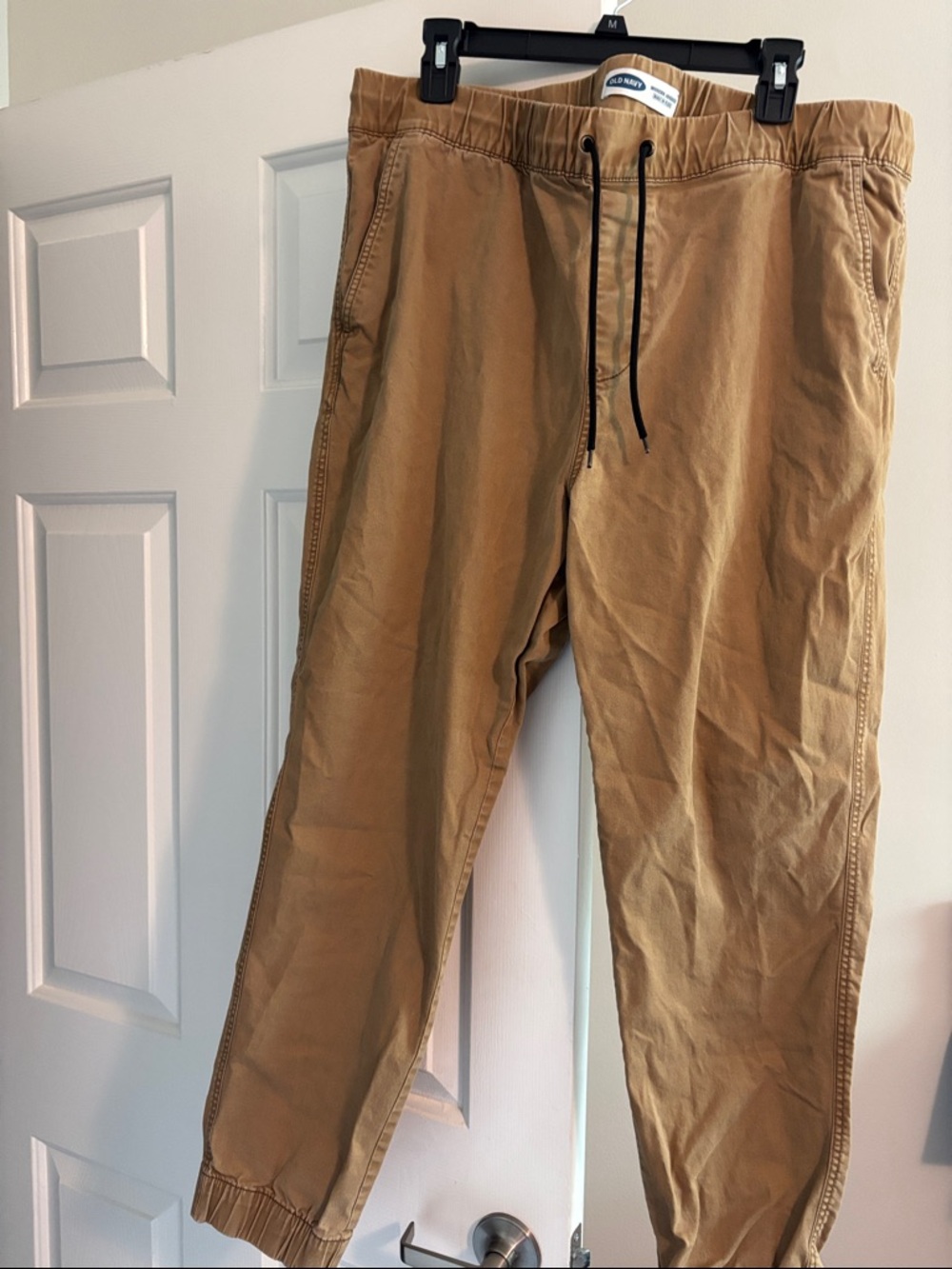 Old Navy Tan Drawstring Joggers with Elastic Cuffs